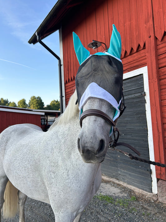 Flugmask med UV-skydd – Skonsamt skydd mot insekter och sol för din häst